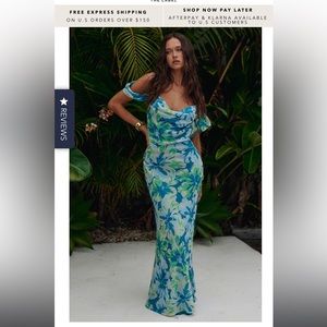 Runaway the Label Longina Maxi Dress- Green Floral, Size Small